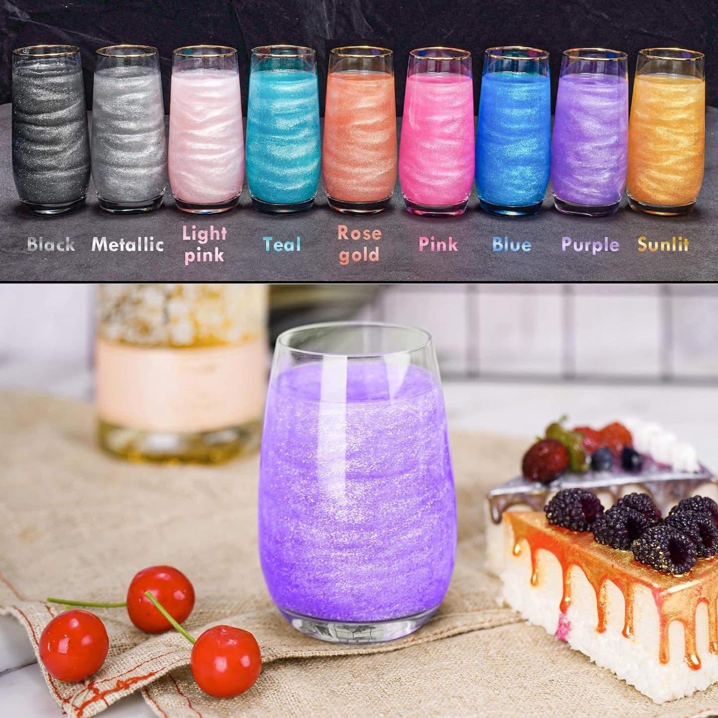 Glitter plata comestible para bebidas y reposteria