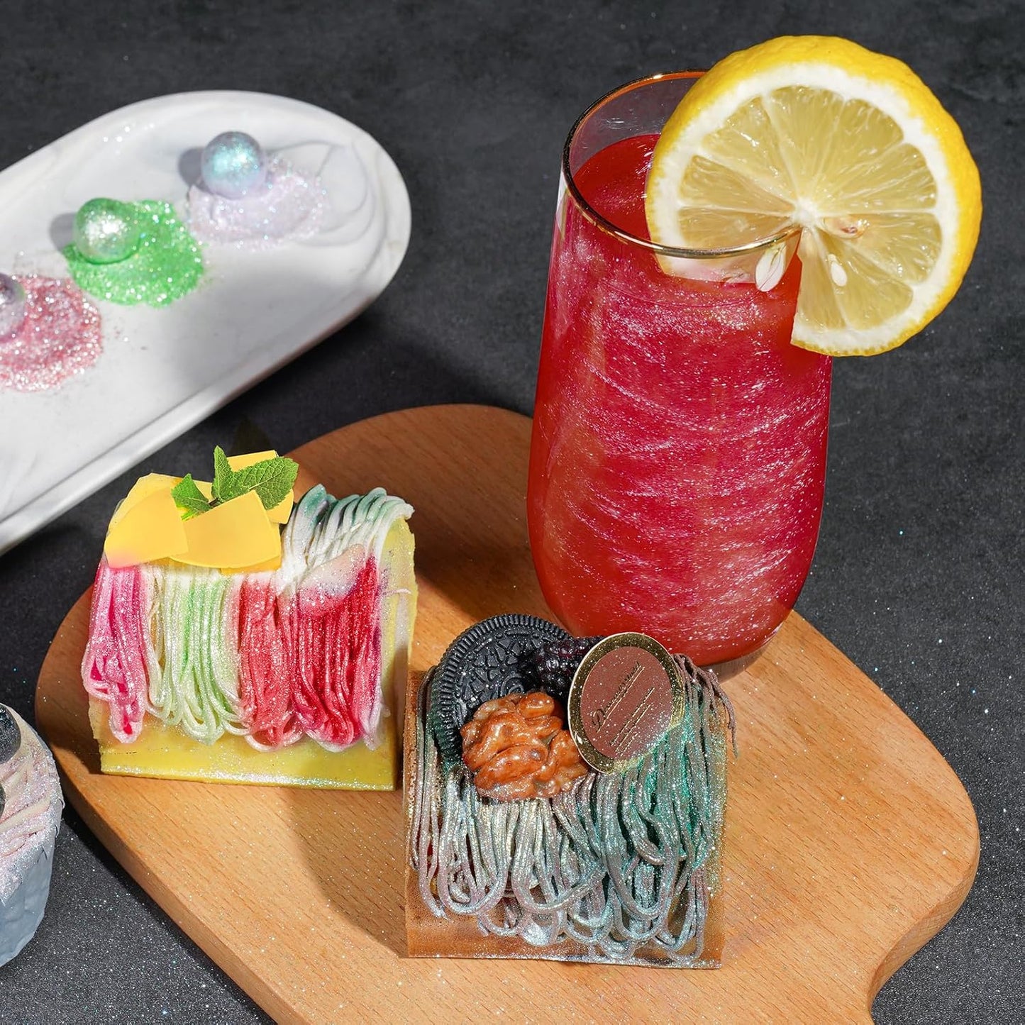 Glitter rojo comestible para bebidas y reposteria