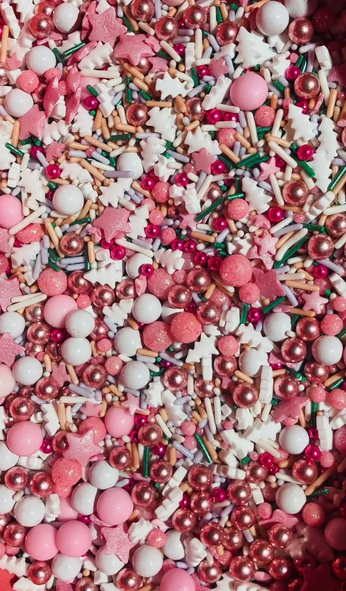 Sprinkles navidad pinos rosas y renos