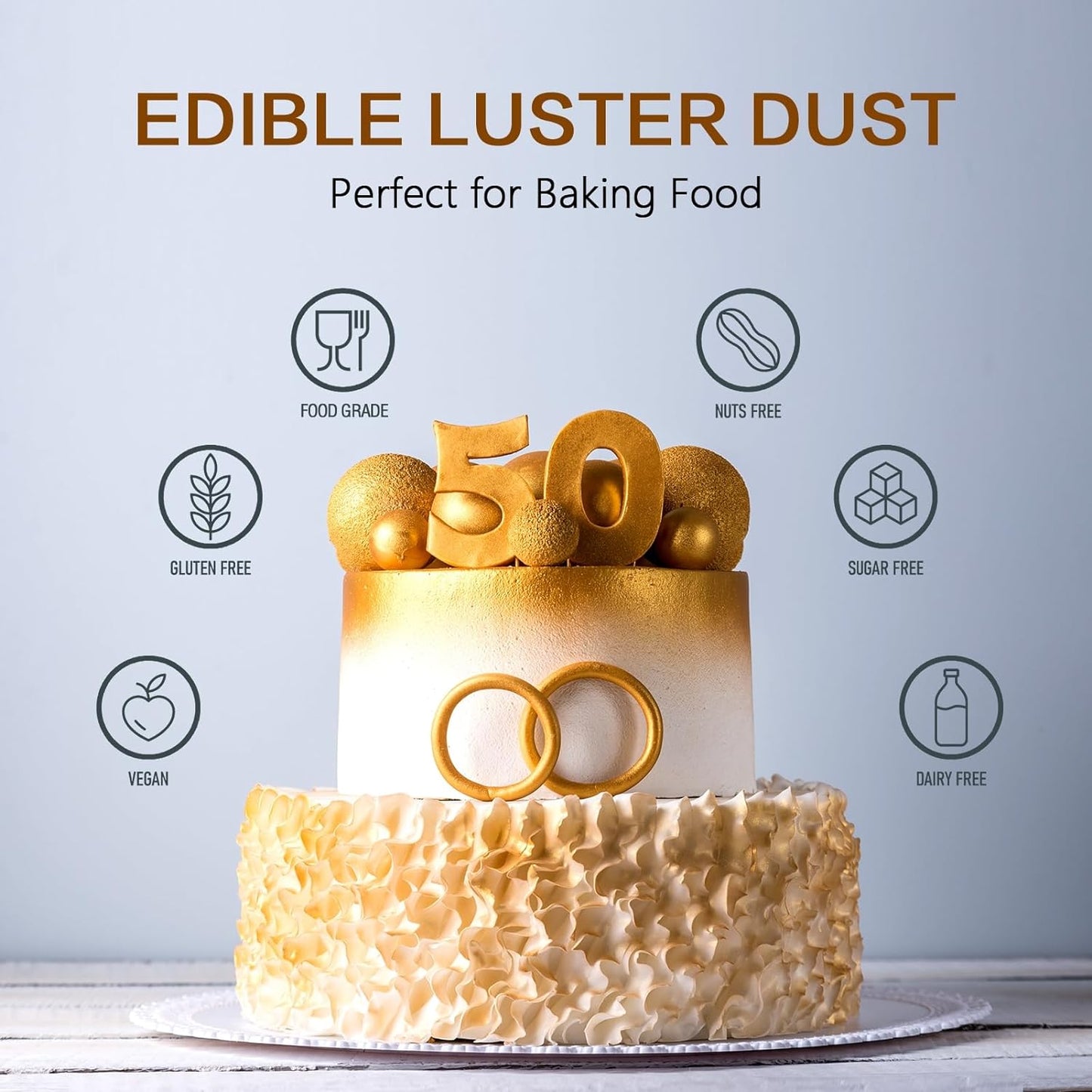 Matizador comestible color dorado