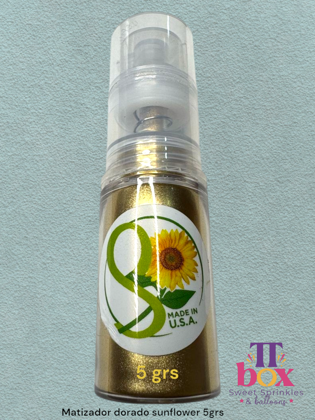Matizador sunflower con bomba 5grs color dorado