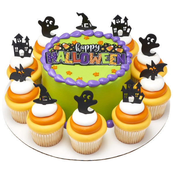 Mini topper cake halloween 15 piezas - Neon - Casita de miedo