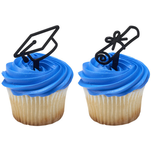 Mini topper cake graduaciones 20 piezas birrete y diploma decopac