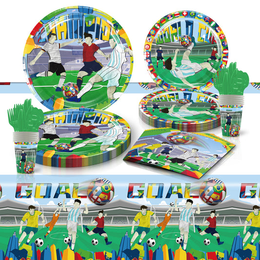 Set de Fiestas 81 piezas 10 invitados Super Campeones Capitan tsubasa