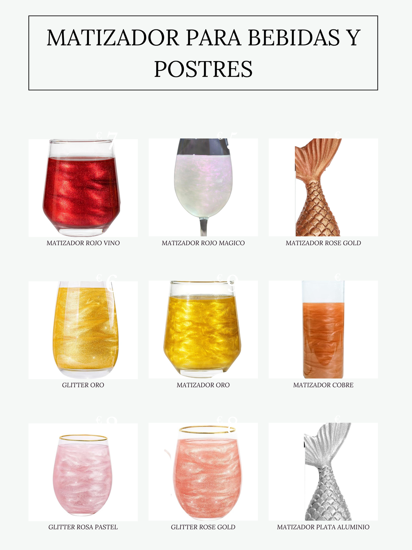 Glitter comestible para bebidas y reposteria (Elige color) 10grs