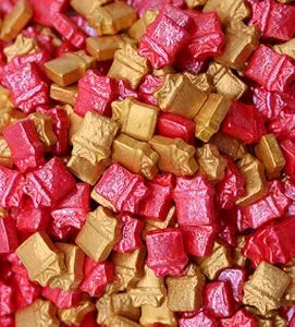 Sprinkles navidad regalitos oro y rojo 1cm