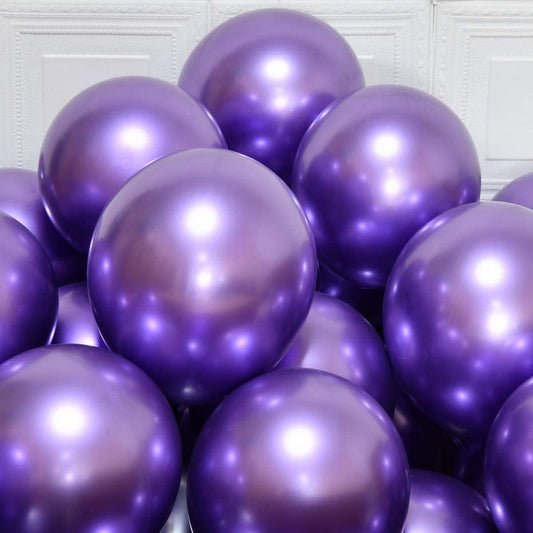 Globos Cromados Latex 12plg - Calidad Helio: Color Morado