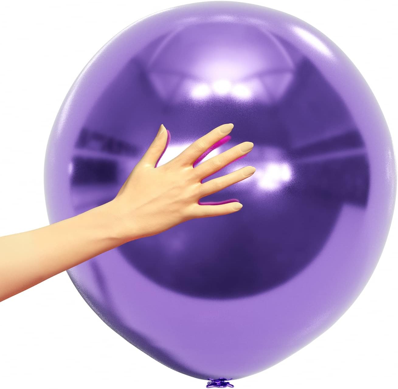 Globos Latex Cromados 18plg - 10 Piezas Color Morado