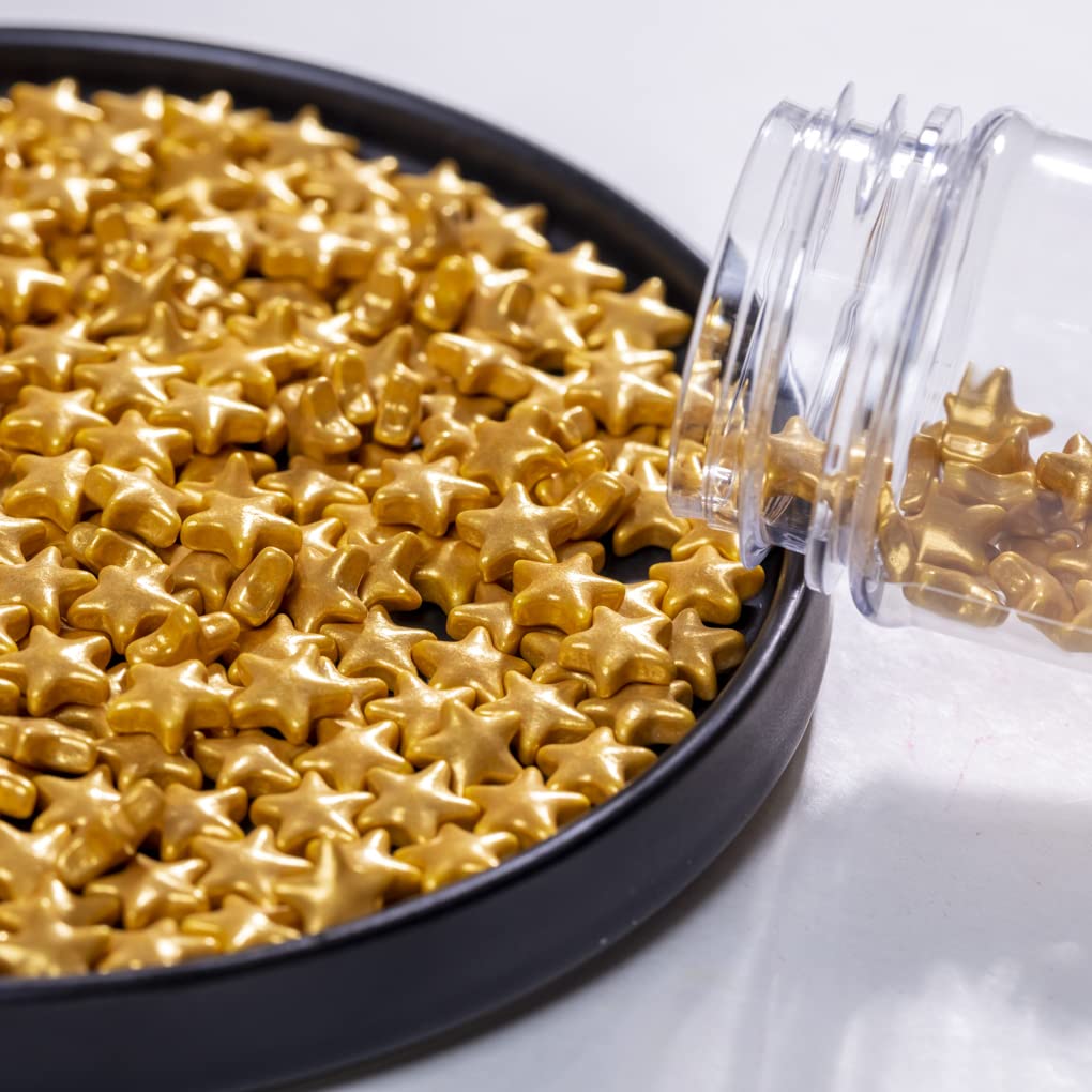 Sprinkles navidad estrellas oro no metalicas 1cm