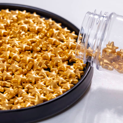 Sprinkles navidad estrellas oro no metalicas 1cm