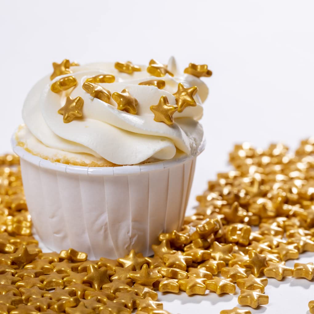 Sprinkles navidad estrellas oro no metalicas 1cm