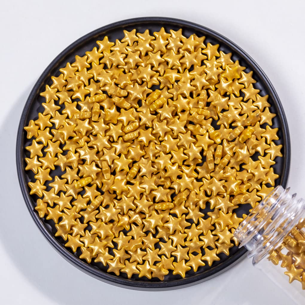 Sprinkles navidad estrellas oro no metalicas 1cm