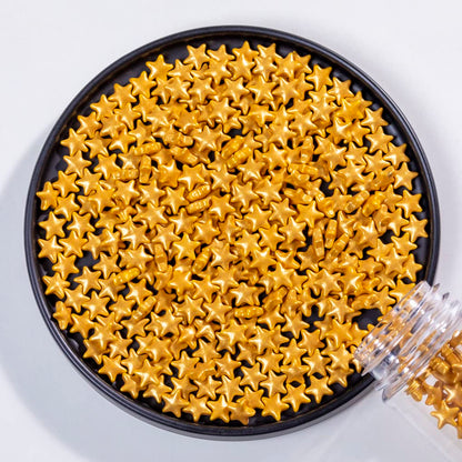 Sprinkles navidad estrellas oro no metalicas 1cm
