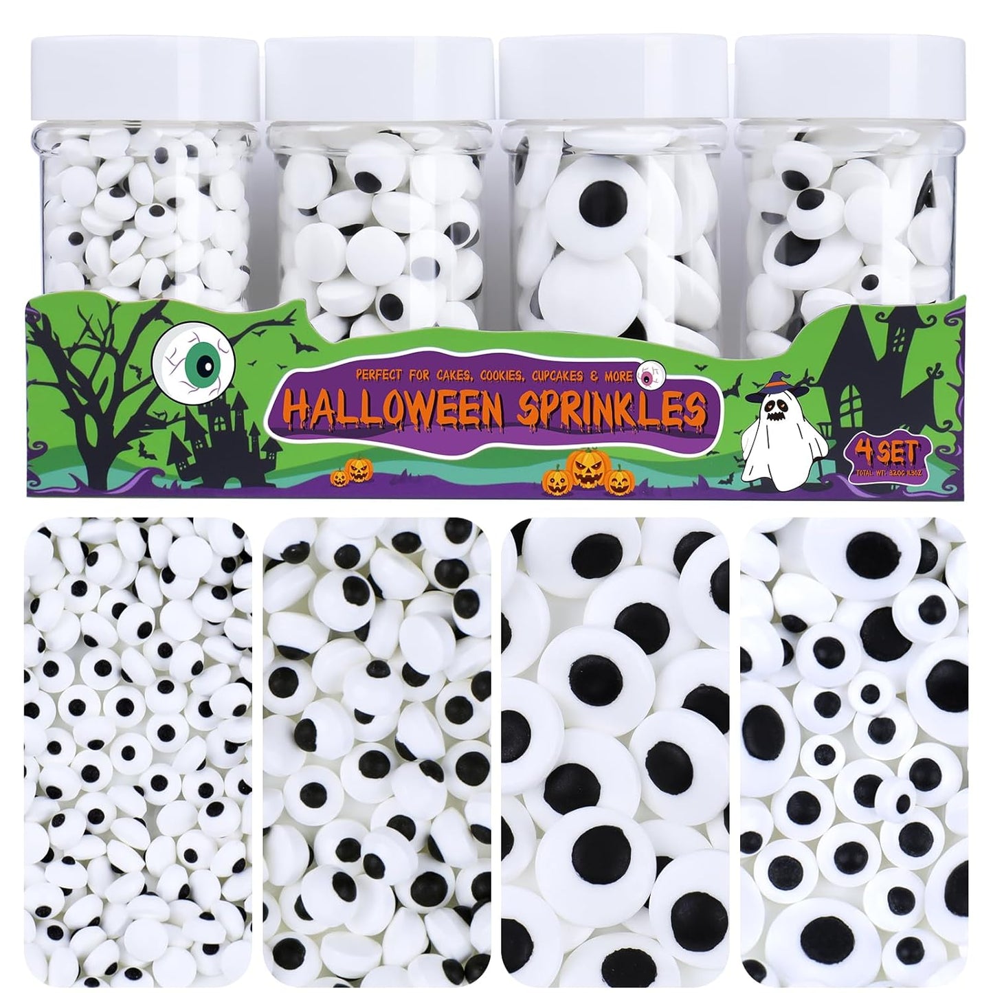 Sprinkles Set Halloween 320grs  Ojitos 3 tamaños