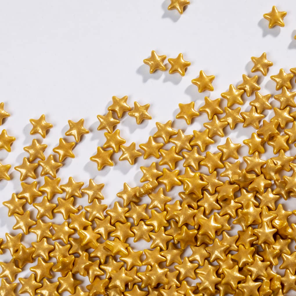 Sprinkles navidad estrellas oro no metalicas 1cm