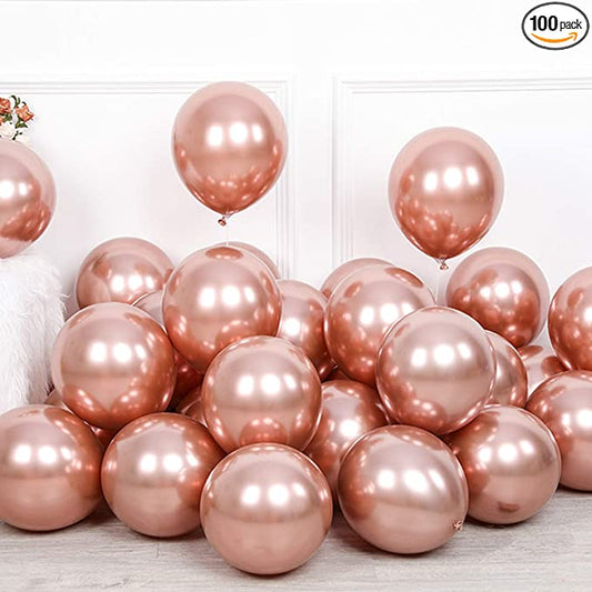 Globos Cromados Latex 12plg - Calidad Helio: Color Rose Gold