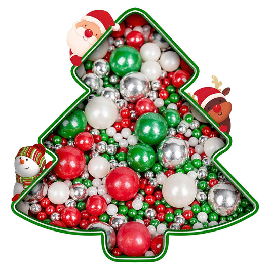 Sprinkles navidad perla plata rojo verde multitamaños