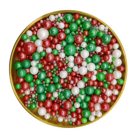 Sprinkles navidad perla blanca rojo verde multitamaños (Copia)