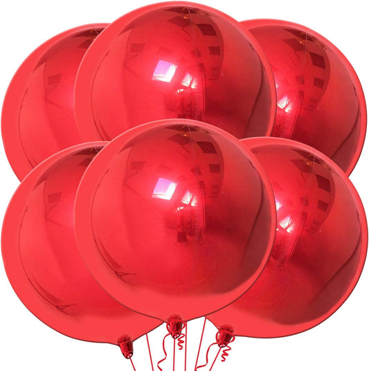 Globos Orbz 22plg Color Rojo Espejo