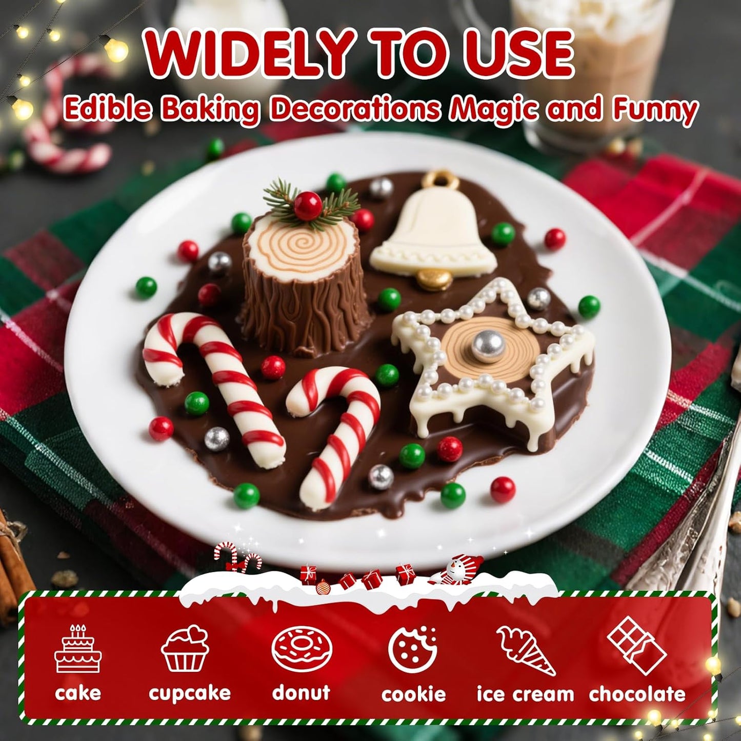 Sprinkles navidad perla plata rojo verde multitamaños