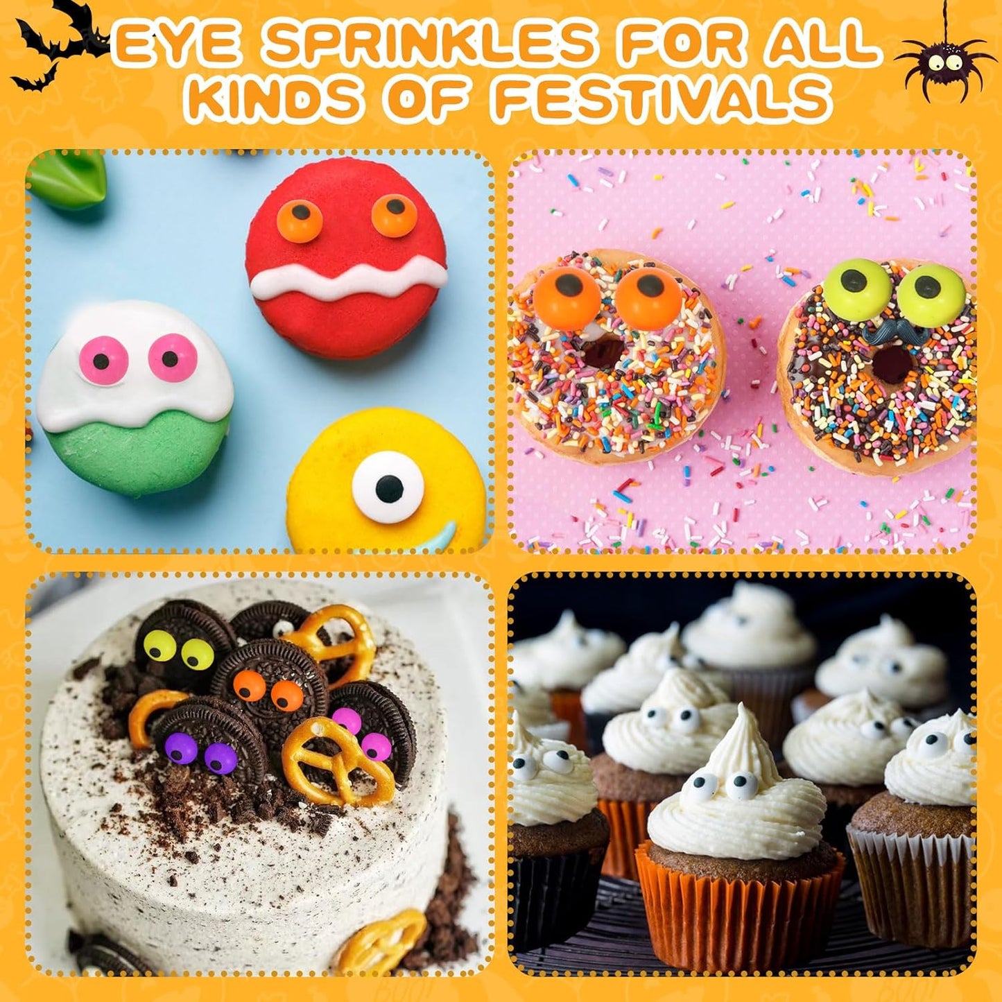 Sprinkles Ojitos Neon & white Shapes 1cm Halloween