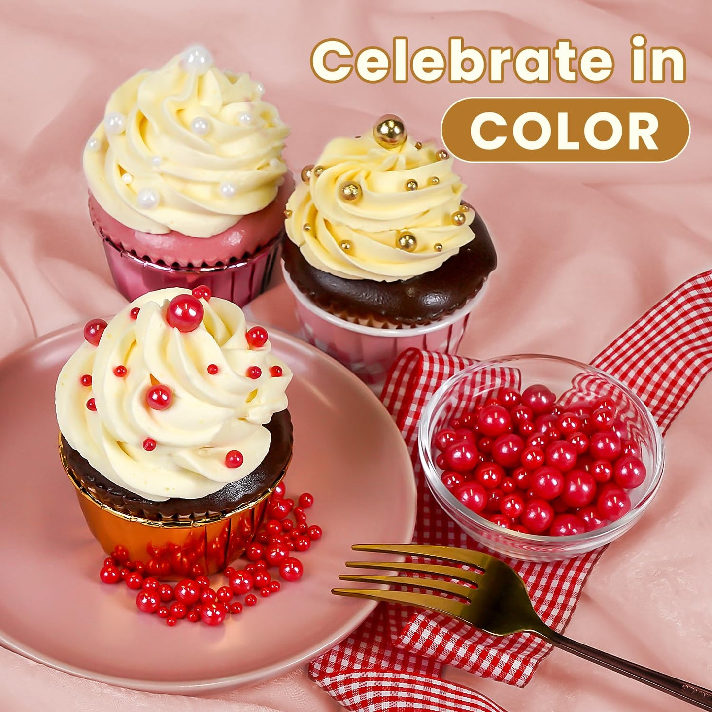 Sprinkles Perlas Multisizes ultrabrillantes Color Rojo