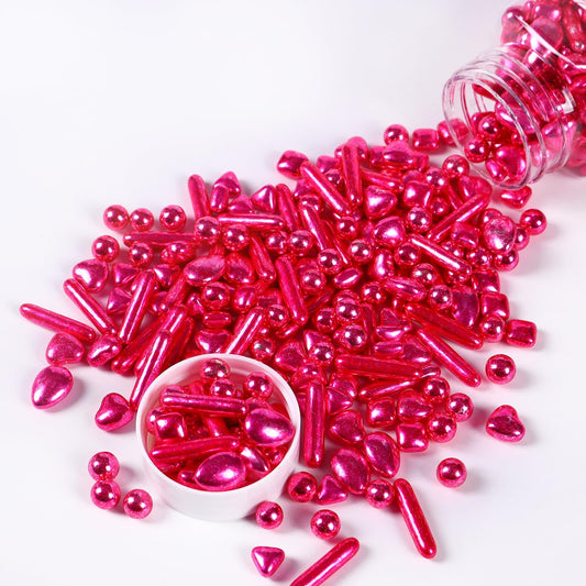 Sprinkles Metalicos Mix de Perlas Figuras Fucsia