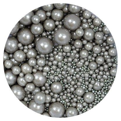 Sprinkles navidad perla plata no metalica mix multitamaños
