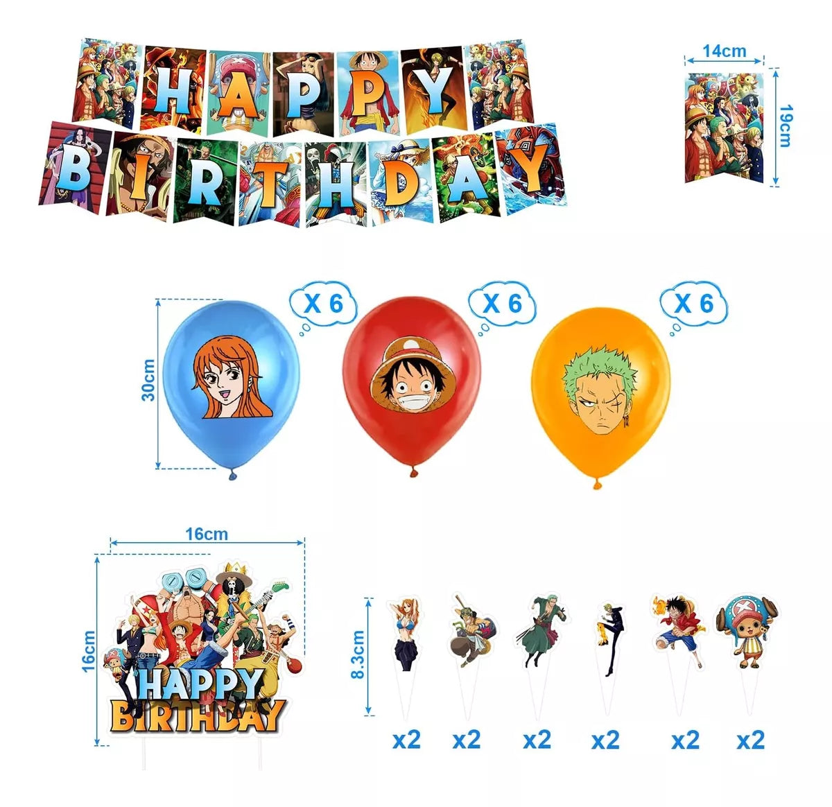 Globos One Piece - Set de 32 Piezas