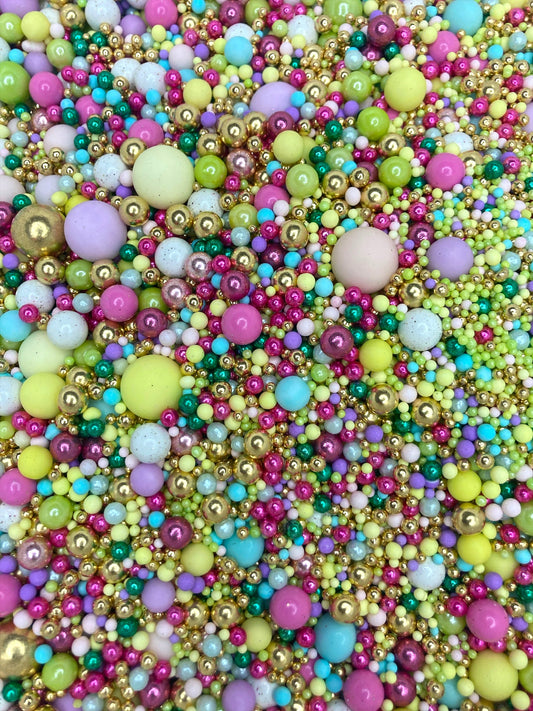 Sprinkles Summer Perlas Matte Verde, Rosa Multitamaños & Dorado