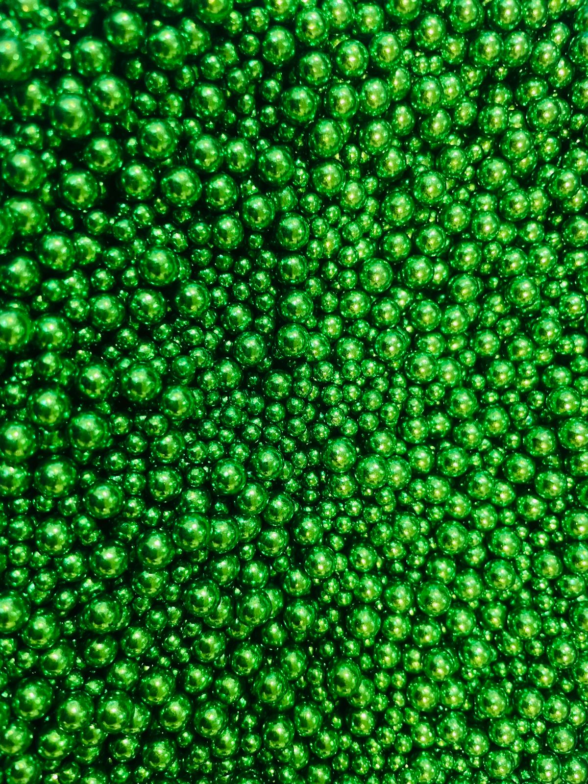 Sprinkles Halloween - Perlas Metalicas verde 7 y 4mm