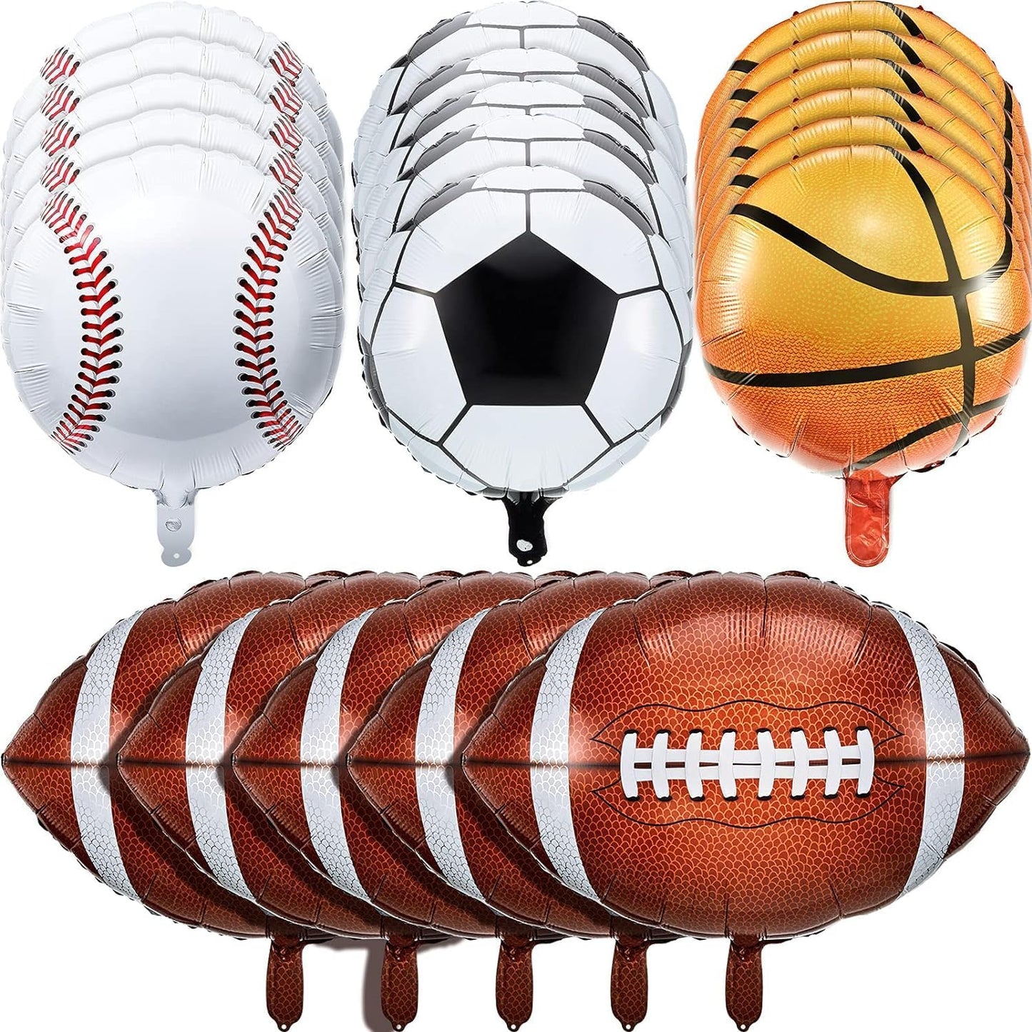 Globos Tematicos Futball Juego de 20 globos de aluminio deportivos, globos de béisbol, globos de fútbol, globos de baloncesto, globos  juego deportivo para niños,