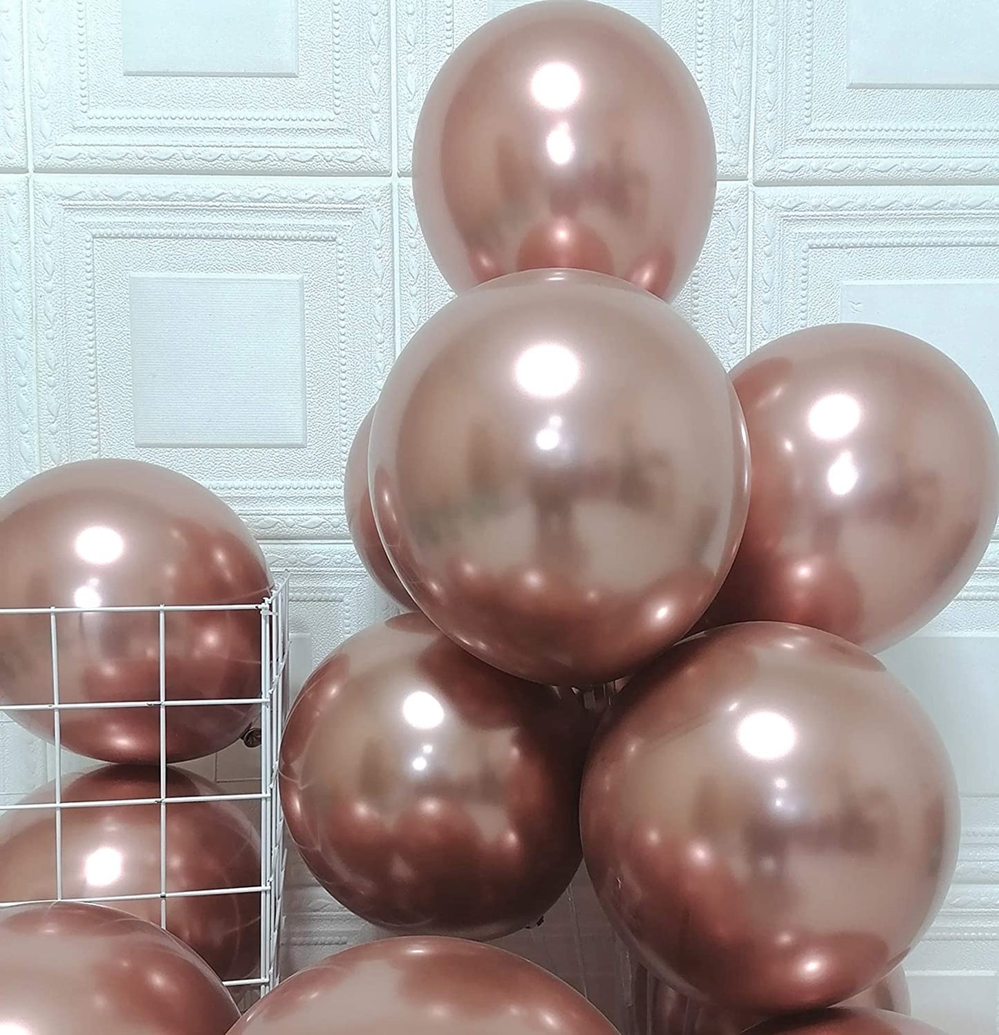 Globos Cromados Latex 12plg - Calidad Helio - 50 Piezas -: Color Champagne