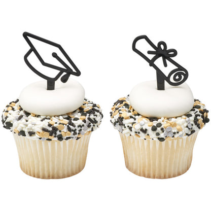 Mini topper cake graduaciones 20 piezas birrete y diploma decopac