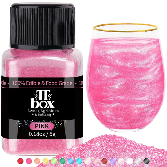 Glitter san valentin Fucsia comestible para bebidas y reposteria